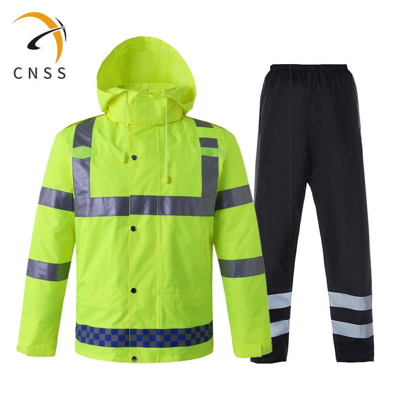 cnss交通反光棉衣加厚熒光黃反光條服裝